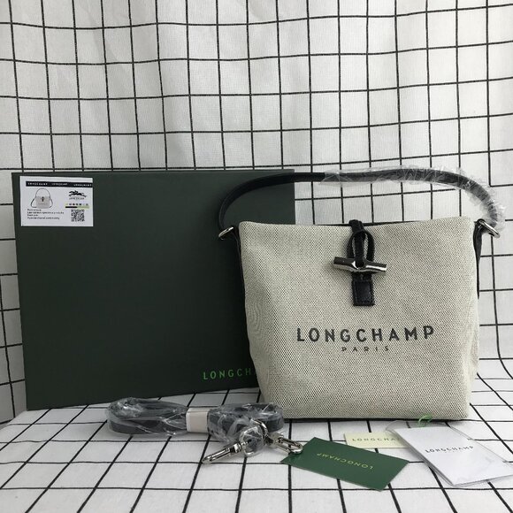 NWT Longchamp Essential Toile Bucket Bag - Picture 1 of 11